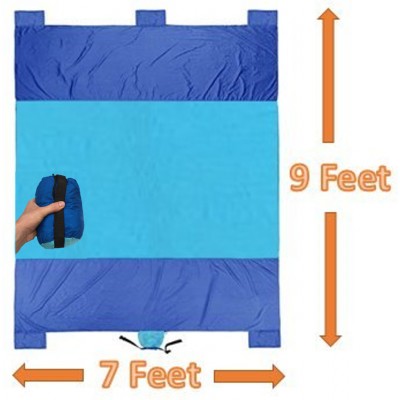 XXL Sand Proof Beach Blanket 9' x 7' with Parachute Nylon   